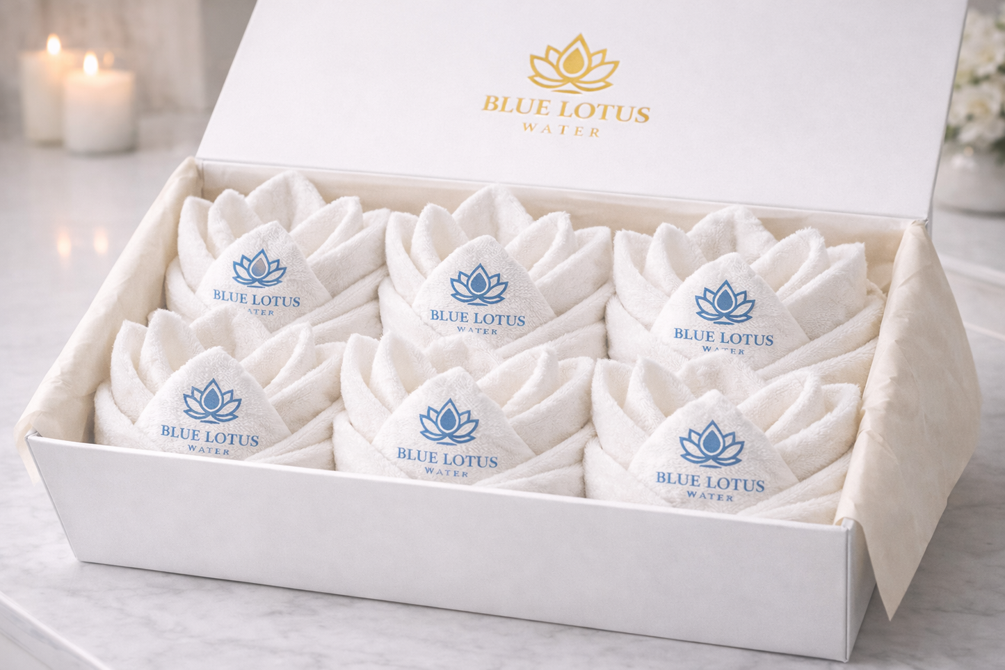 Toallas de mano Blue Lotus Ritual – Juego de lujo