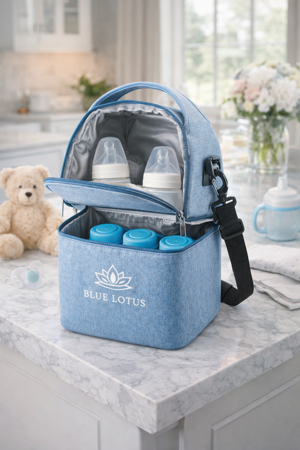 Bolsa térmica para biberones y leche Blue Lotus Nurture™